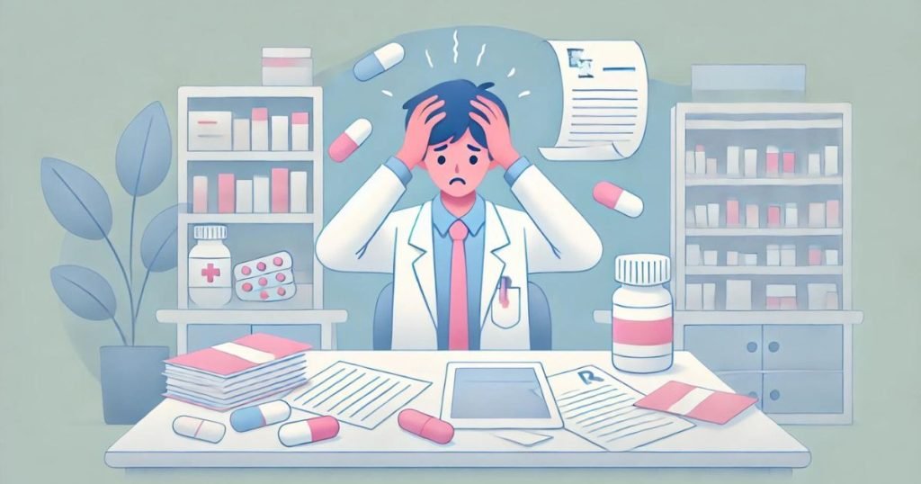 転職を悩む薬剤師の男性