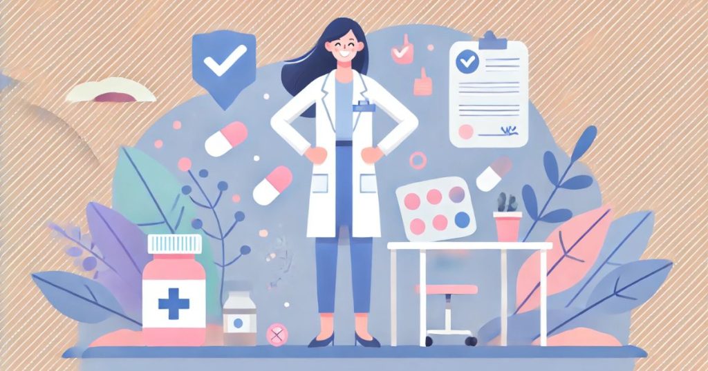 自信あふれる薬剤師の女性